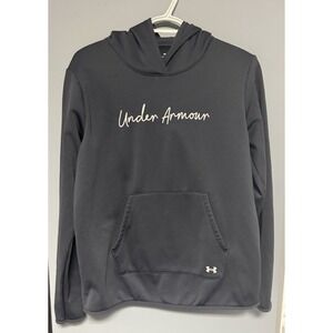 Under Armour Women's Fleece Script Pullover Hoodie-‎ Black- Medium